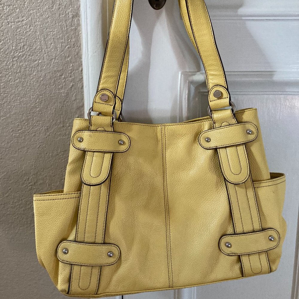 Mustard Yellow Tignanello  Double Handle Satchel